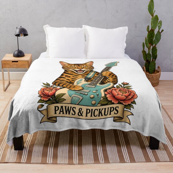 Item preview, Paws And Pickups Cat Guitar Music designed and sold by Old's Cool Cat Studio.