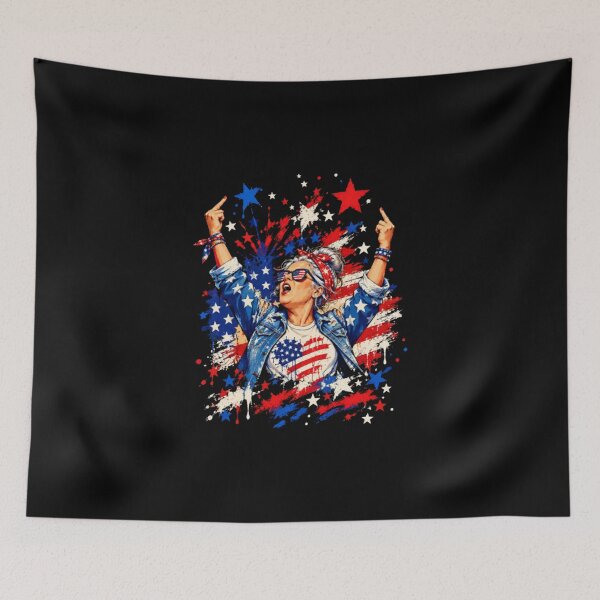 Item preview, Aunt Sue Middle Finger Shirt Trump Rally Flag art designed and sold by AlainaGreenho.