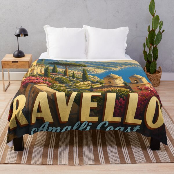 Item preview, Ravello Italy – Vintage Amalfi Coast Terrace Travel Poster designed and sold by LSVart.