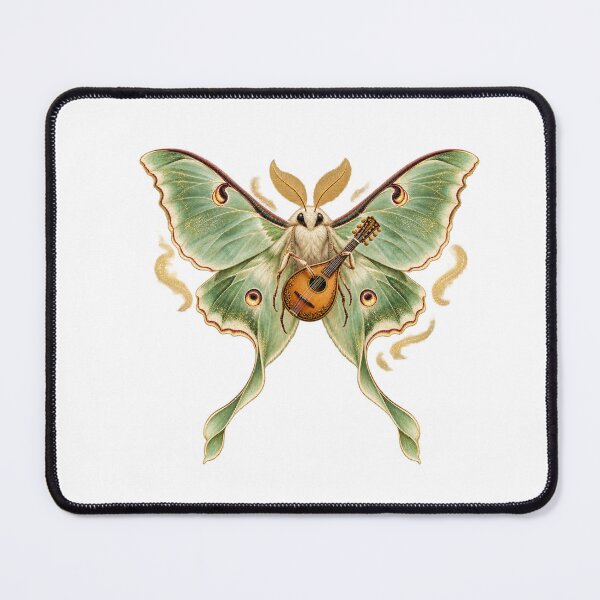 Item preview, Luna Moth and Mandolin with Celadon Wings designed and sold by Mono.fi Studios.