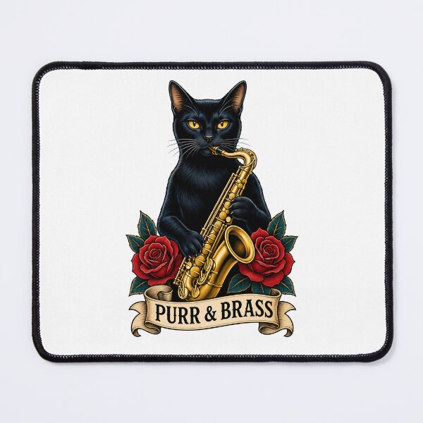 Item preview, Purr And Brass Cat Saxophone Jazz designed and sold by Old's Cool Cat Studio.