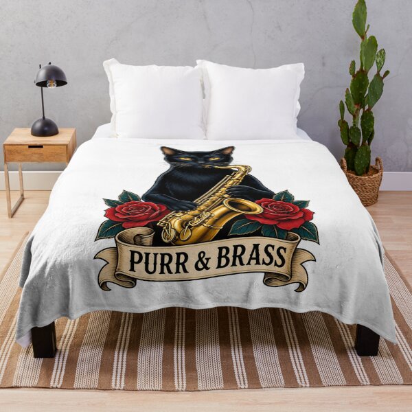 Item preview, Purr And Brass Cat Saxophone Jazz designed and sold by Old's Cool Cat Studio.