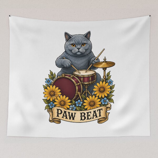 Item preview, Paw Beat Cat Drummer Music designed and sold by Old's Cool Cat Studio.