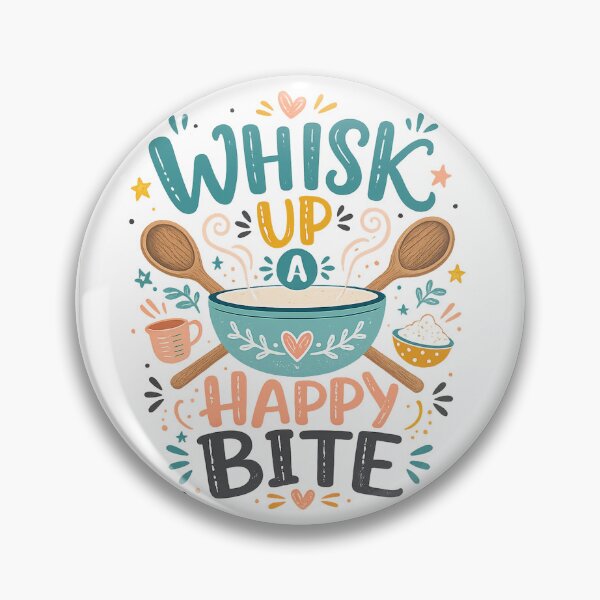 Item preview, Whisk Up a Happy Bite Cute Baking Quote Kitchen Lover Design designed and sold by inkoutninja.
