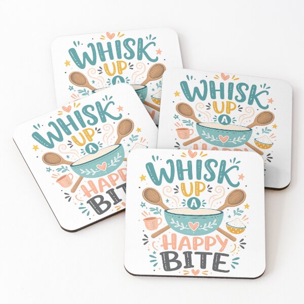 Item preview, Whisk Up a Happy Bite Cute Baking Quote Kitchen Lover Design designed and sold by inkoutninja.