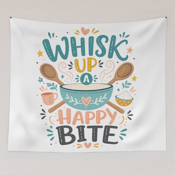 Item preview, Whisk Up a Happy Bite Cute Baking Quote Kitchen Lover Design designed and sold by inkoutninja.