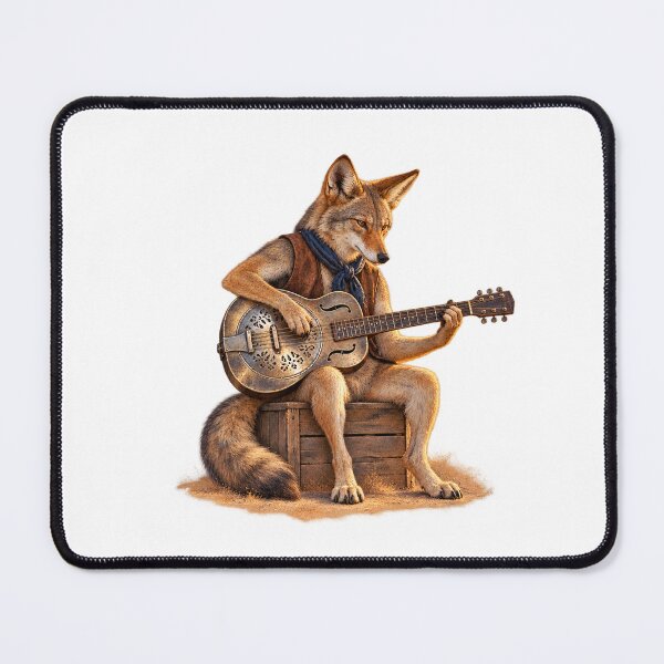 Item preview, Coyote Blues Guitarist with a Metal Resonator designed and sold by Mono.fi Studios.