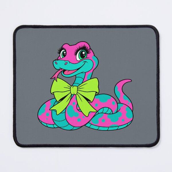 Item preview, Neon Pink & Turquoise Cute Snake – Retro Girly Cartoon designed and sold by Aimetoi.