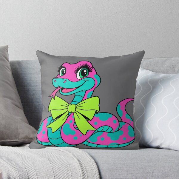 Item preview, Neon Pink & Turquoise Cute Snake – Retro Girly Cartoon designed and sold by Aimetoi.