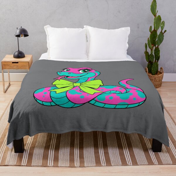 Item preview, Neon Pink & Turquoise Cute Snake – Retro Girly Cartoon designed and sold by Aimetoi.