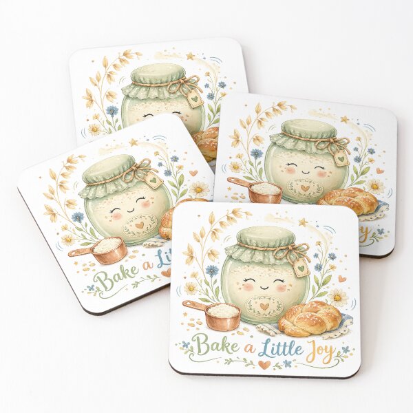 Item preview, Bake a Little Joy Cute Sourdough Starter Jar Cottagecore Baking Art designed and sold by inkoutninja.