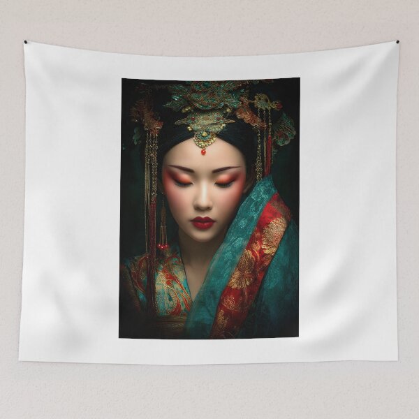 Item preview, Elegant Woman in Traditional Attire and Makeup Art designed and sold by Artessie.