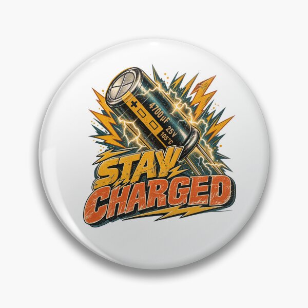 Item preview, Stay Charged Vintage Capacitor Retro Electronics Engineer T-Shirt designed and sold by Fullmoon2021.