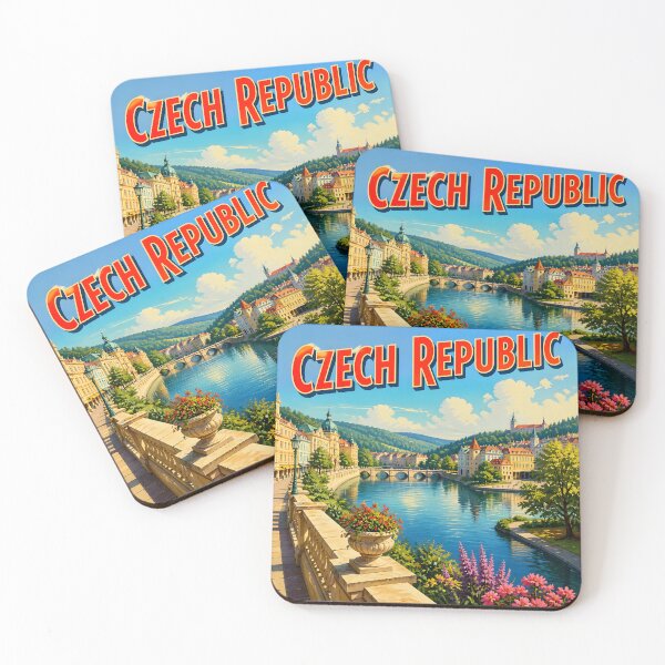 Item preview, Czech Republic – Vintage Riverside Travel Poster designed and sold by LSVart.