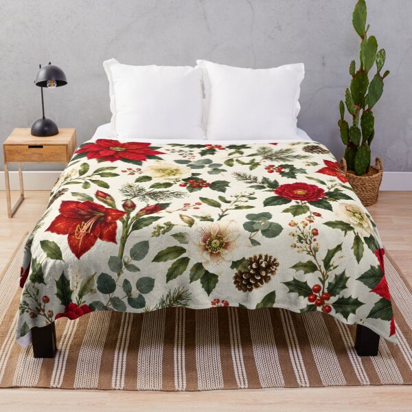 Item preview, Classic Christmas Poinsettia and Floral Design designed and sold by Sybille-Yates.