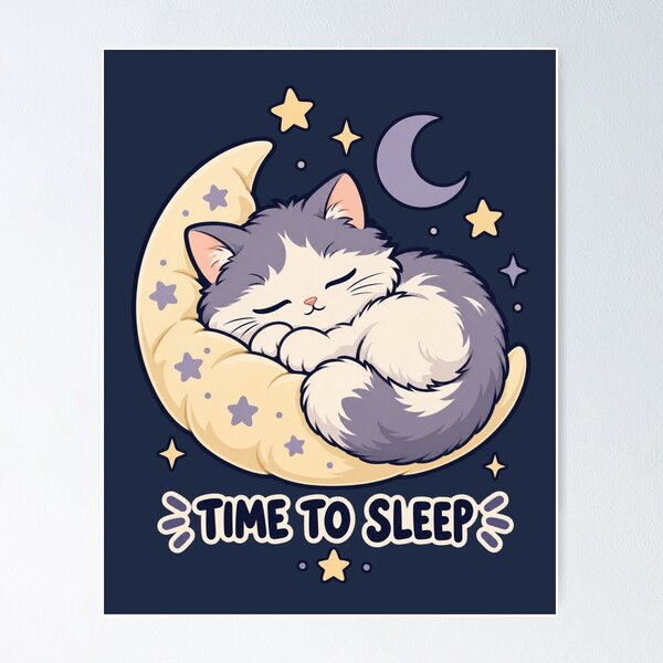 Item preview, Time to Sleep Cute Cat designed and sold by Krasnovaovaova.