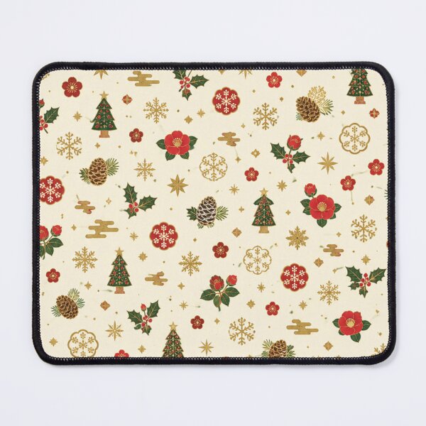 Item preview, Japanese Winter Christmas Pattern - Camellia & Pine Trees designed and sold by vekotpu.