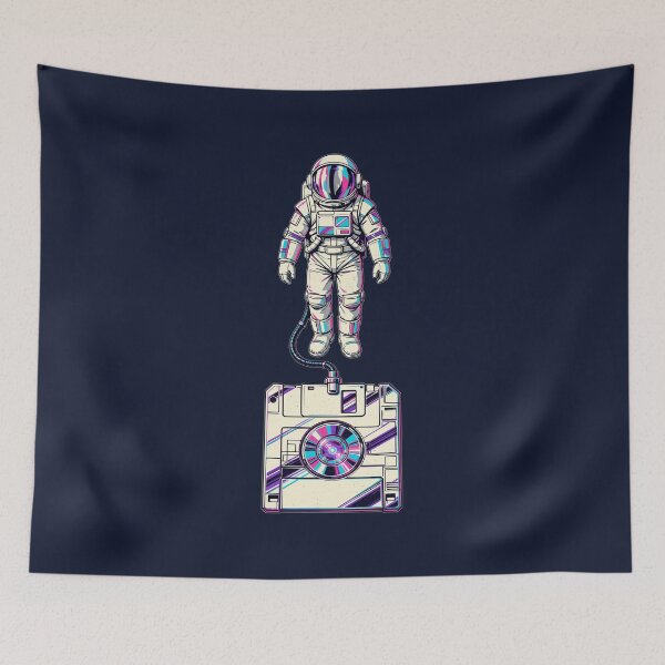 Item preview, Synthwave Astronaut Floppy Disk Retro Tech Space Design designed and sold by KungPowUnicorn.