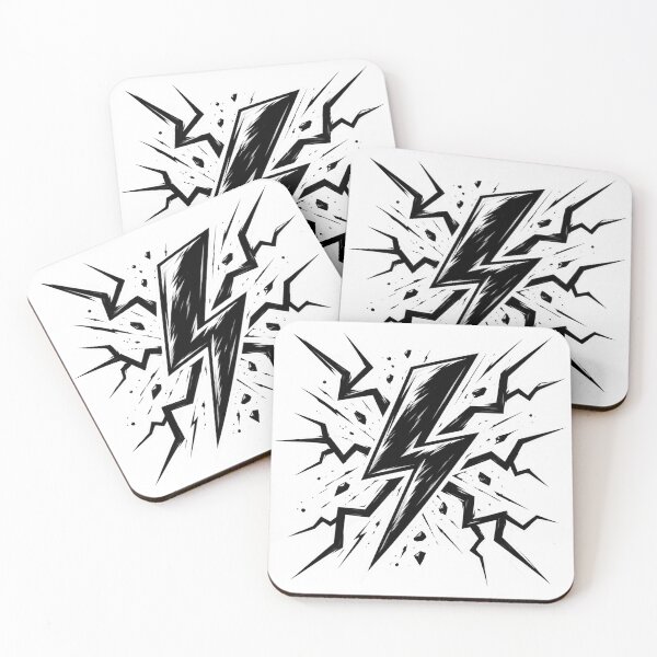 Item preview, Edgy Black and White Shattered Lightning Bolt designed and sold by Munib302.