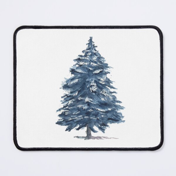 Item preview, Blue Watercolor Christmas Tree | Moody Winter Evergreen Art designed and sold by FaireWaveArt.