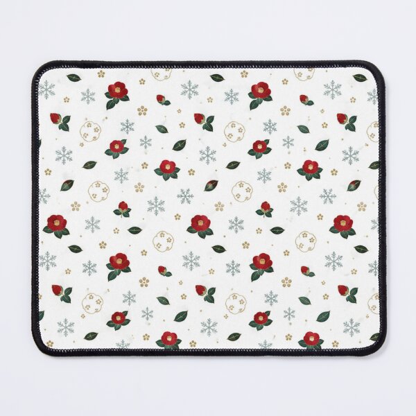 Item preview, Japanese Red Camellia Snowflake Pattern - Winter Floral Tsubaki designed and sold by vekotpu.