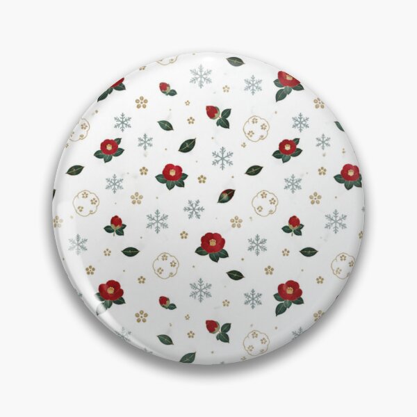Item preview, Japanese Red Camellia Snowflake Pattern - Winter Floral Tsubaki designed and sold by vekotpu.