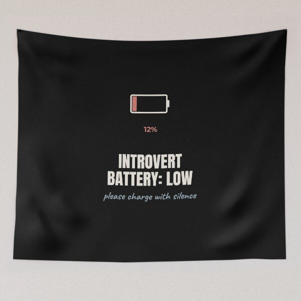 Item preview, Introvert Battery Low Funny Self Care Shirt designed and sold by The Cozy Design Studio.