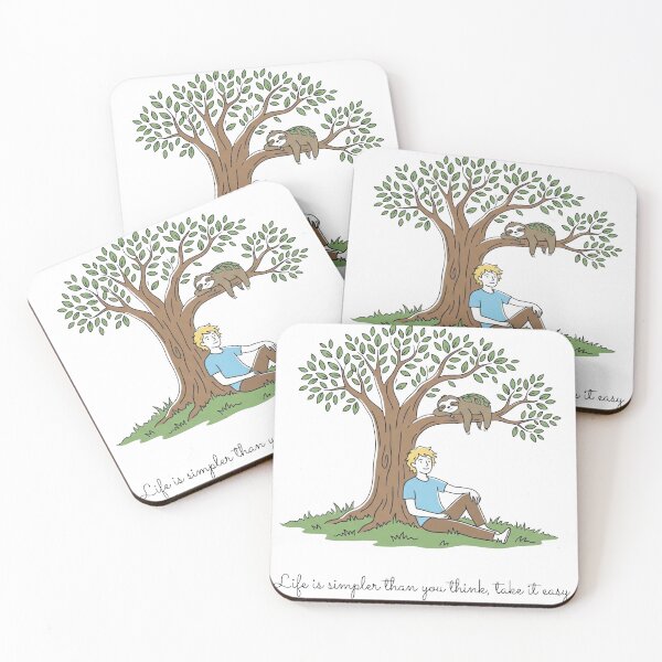 Item preview, Boy And Sloth Under Tree Relaxing Art designed and sold by ThePrintArt.