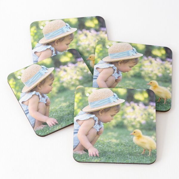 Item preview, Toddler with duckling on lawn designed and sold by psychoshadow.