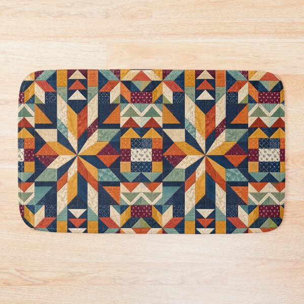 Item preview, Colorful Geometric Patchwork Quilt Star Pattern designed and sold by astersgraphics.