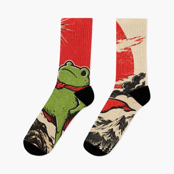 Item preview, Frog Knight Raising Sword Beneath Crimson Sun designed and sold by AbstractAuraArt.