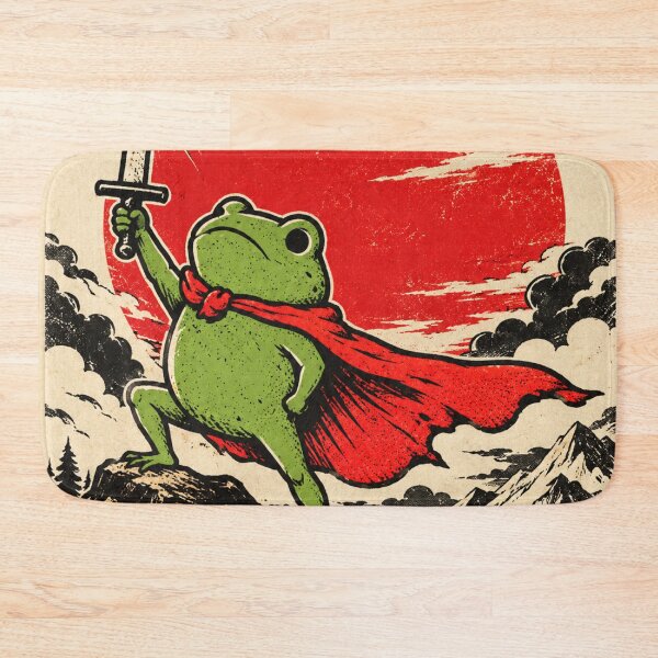 Item preview, Frog Knight Raising Sword Beneath Crimson Sun designed and sold by AbstractAuraArt.