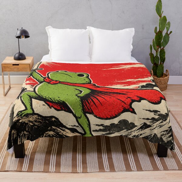Item preview, Frog Knight Raising Sword Beneath Crimson Sun designed and sold by AbstractAuraArt.
