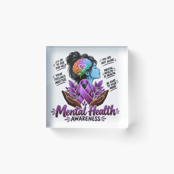 Item preview, Mental Health Awareness Colorful Brain Pink Ribbon Inspirational Art  designed and sold by CreativeSoulStudio.