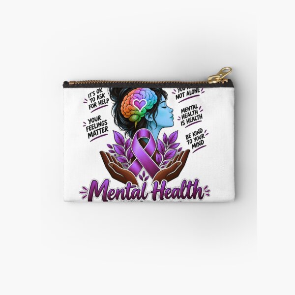 Item preview, Mental Health Awareness Colorful Brain Pink Ribbon Inspirational Art  designed and sold by CreativeSoulStudio.