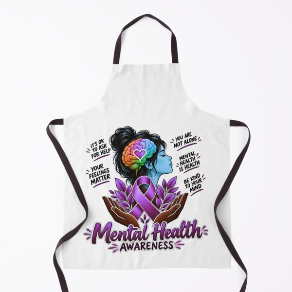 Item preview, Mental Health Awareness Colorful Brain Pink Ribbon Inspirational Art designed and sold by CreativeSoulStudio.