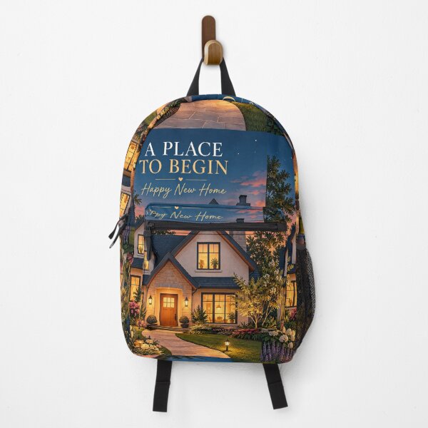 Item preview, Happy New Home Greeting Card – Cozy House at Dusk Illustration designed and sold by astersgraphics.