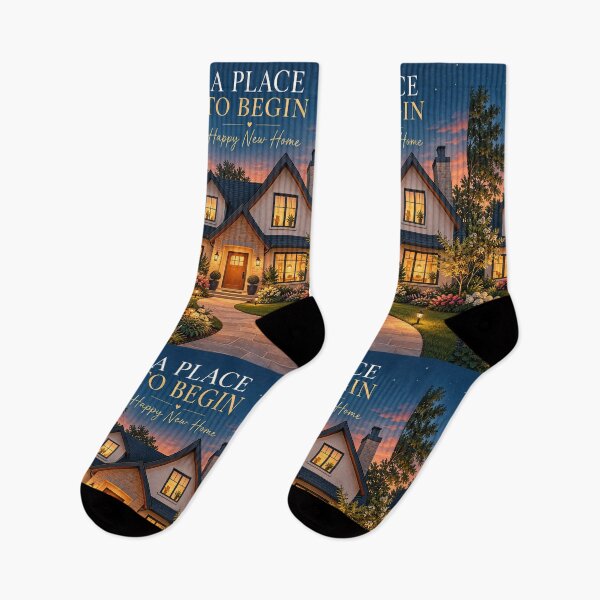 Item preview, Happy New Home Greeting Card – Cozy House at Dusk Illustration designed and sold by astersgraphics.