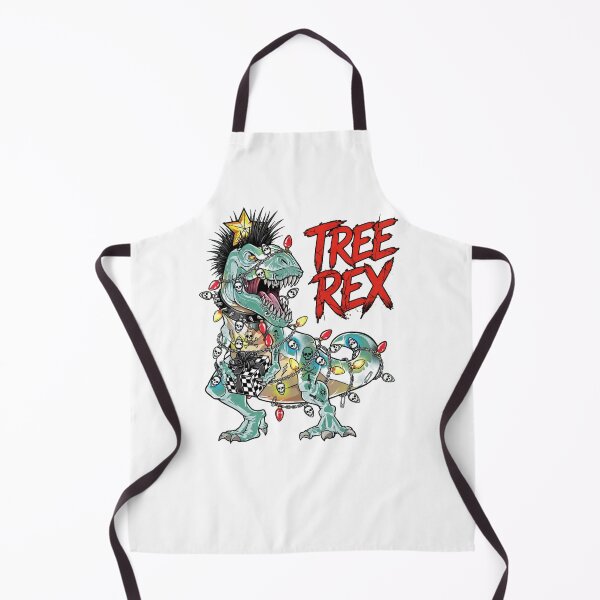Item preview, Tree Rex Funny Punk Christmas Dinosaur T-Rex Santa Hat Lights Skulls sticker designed and sold by inkfluenceart.