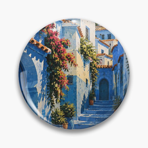 Item preview, Chefchaouen Blue City Morocco Vintage Poster designed and sold by @SHINTOSARTSTORE.