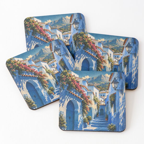 Item preview, Chefchaouen Blue City Morocco Vintage Poster designed and sold by @SHINTOSARTSTORE.