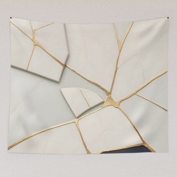 Item preview, Kintsugi Gold Veins Abstract Marble Pattern designed and sold by Sybille-Yates.