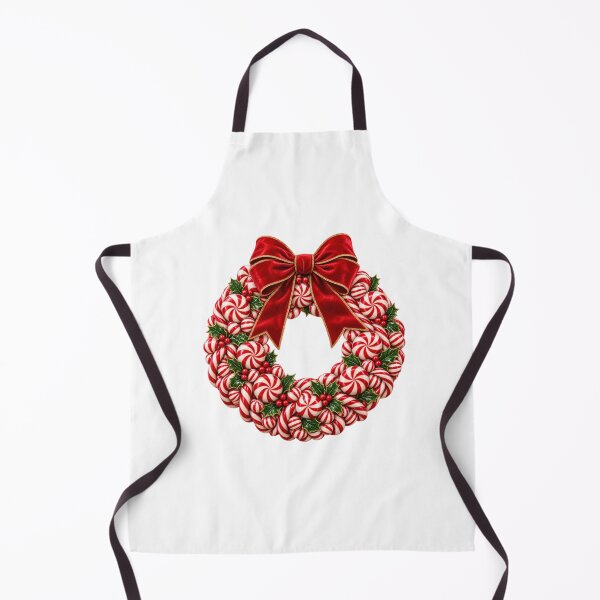 Item preview, Christmas Candy Cane Wreath with Red Velvet Bow and Holly designed and sold by Pixanova.