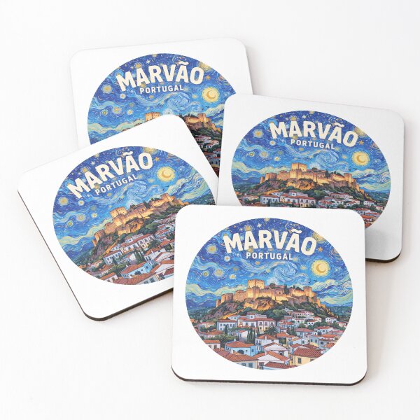 Item preview, Marvão Portugal: Starry Night - Colorful Medieval Castle Art designed and sold by CircinusStore.