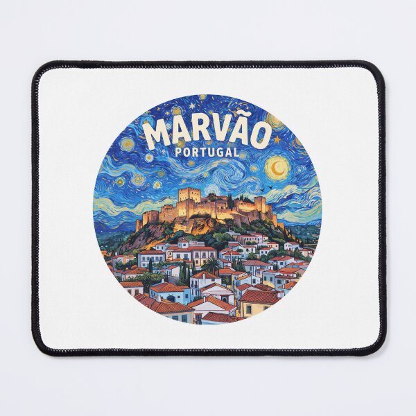 Item preview, Marvão Portugal: Starry Night - Colorful Medieval Castle Art designed and sold by CircinusStore.