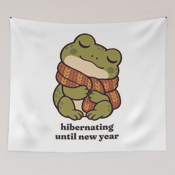 Item preview, Sleepy Christmas Frog Hibernating Until New Year designed and sold by OuqCreations.