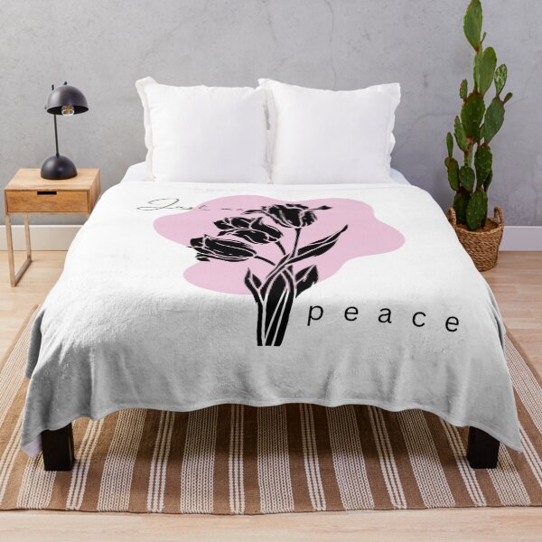 Item preview, Black Floral Peace Pink Aesthetic Flower Art designed and sold by Appu6667.