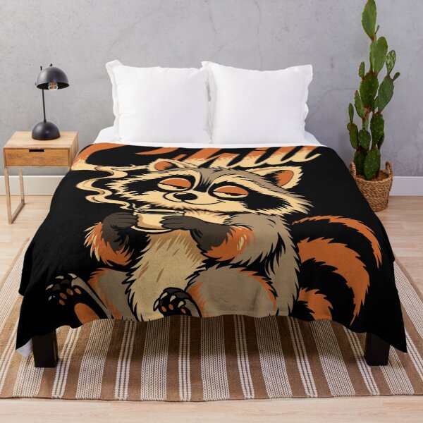 Item preview, Chill Raccoon Coffee Lover Retro Cartoon Animal Illustration designed and sold by phsycartwork.