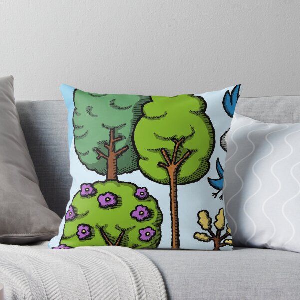 Item preview, Cheerful Birdhouse Garden Blue Birds Spring Scene designed and sold by ManilStuck237.