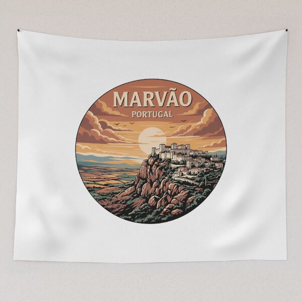 Item preview, Marvão Portugal: Retro Alentejo Castle Travel Art designed and sold by CircinusStore.